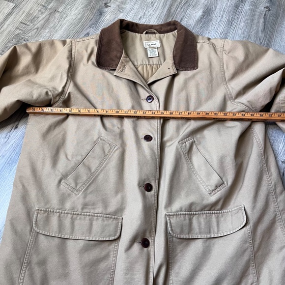 LL Bean Chore Barn Coat 3x Cotton With Thinsulate Lining Corduroy Collar Cuffs - Picture 9 of 13